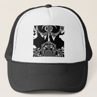 Neo-Baroque Noir Abstract Minimalist Designer Blac Trucker Hat