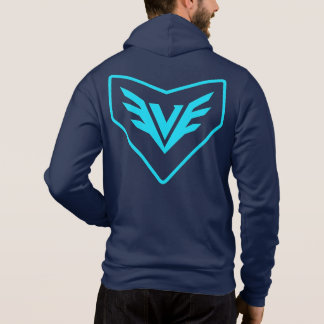 Neo Bushidō Crest Hoodie – Cyan Circuit Emblem