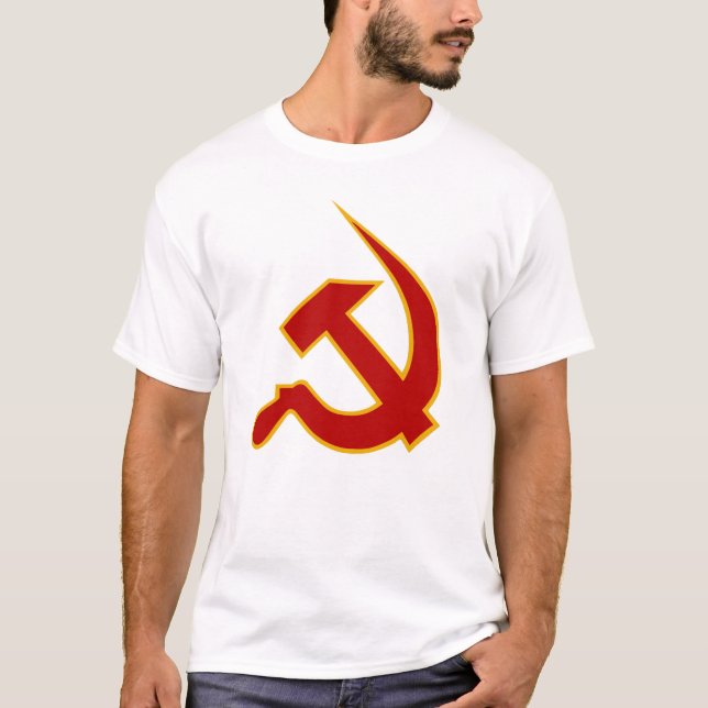 Neo Dark Red & Yellow Hammer & Sickle T-Shirt (Front)