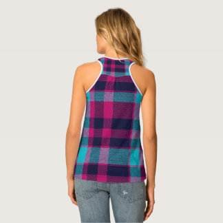 Neo-Fuchsia Plaid Tank Top