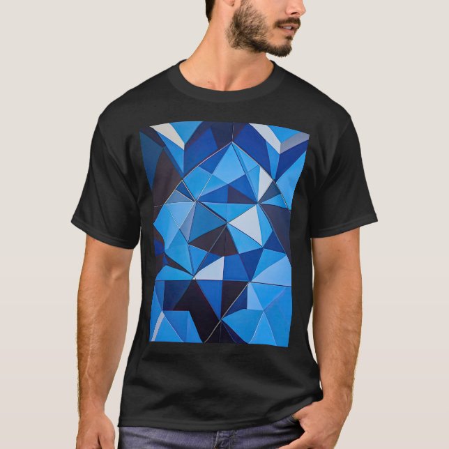 NEO GEO TRIANGLES IN BLUE T-Shirt (Front)