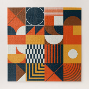 Neo geo: vintage abstract composition jigsaw puzzle