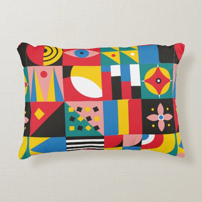 Neo Geometric Illustration. Geometric shapes and p Accent Pillow (Front)