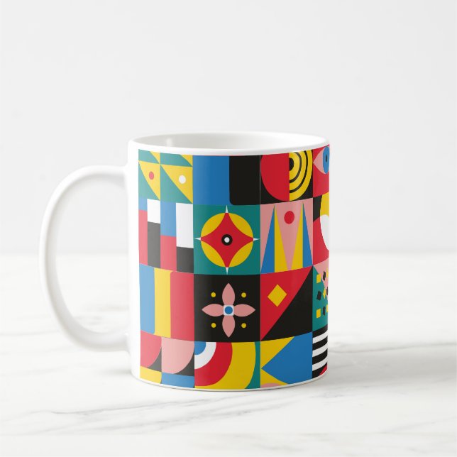 Neo Geometric Illustration. Geometric shapes and p Coffee Mug (Left)