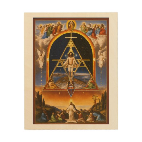 Neo Gnostic holy trinity with human Mind represent Wood Wall Art