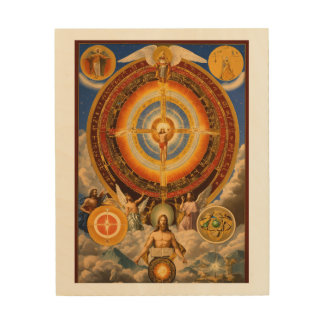 Neo gnostic holy trinity with human Mind represent Wood Wall Art