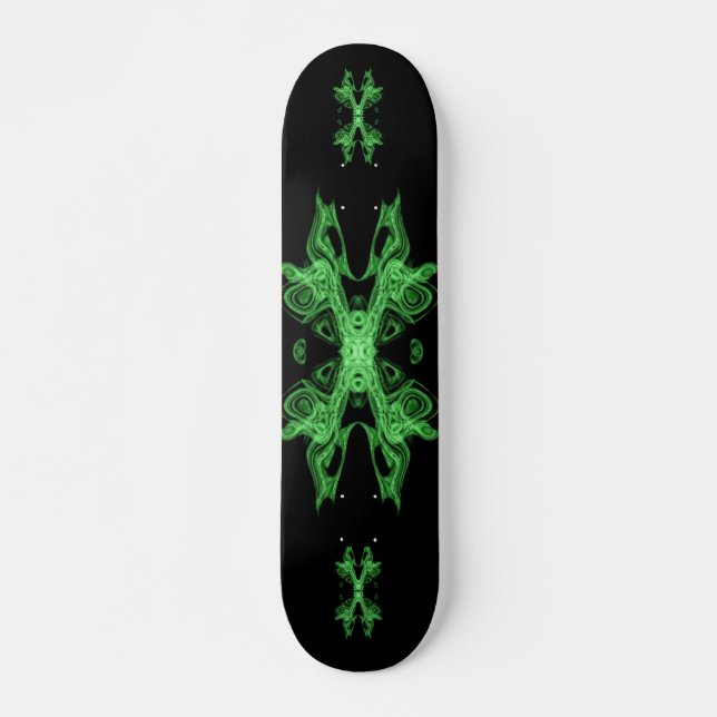 neo green black skateboard deck (Front)