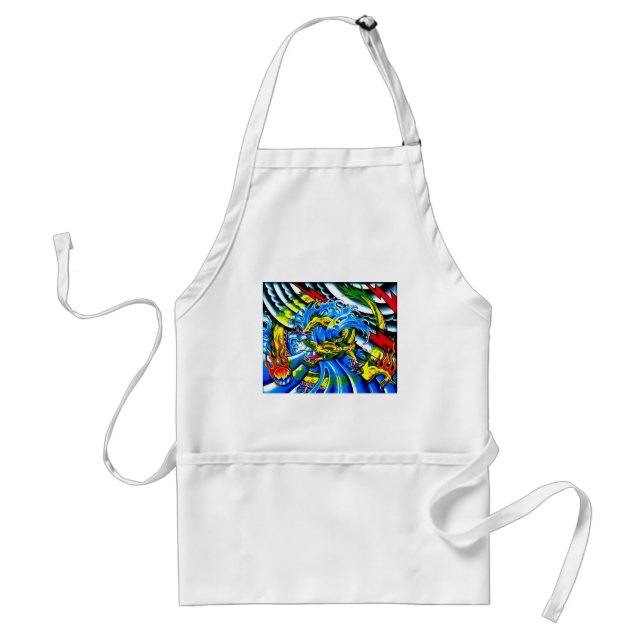 Neo Jap Dragon Tattoo Adult Apron (Front)