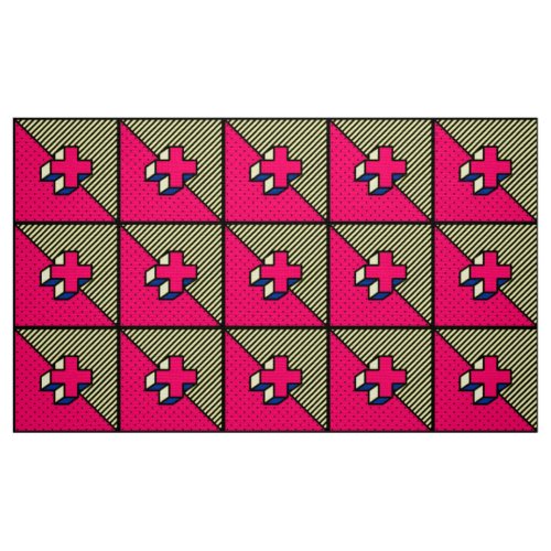 Neo_Memphis Patch Pattern _ CrossPlus sign Fabric