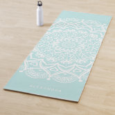 Neo Mint and White Mandala Personalized Boho Yoga Mat