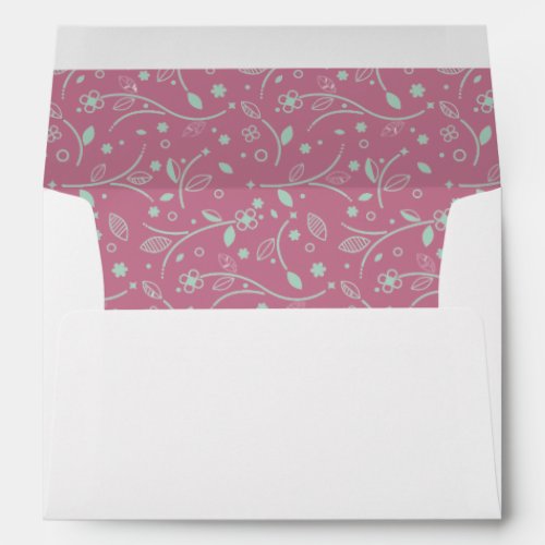 NEO MINT DUSKY PINK Elegant Modern Floral Envelope