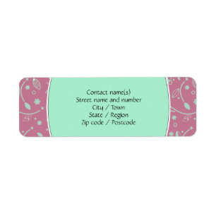 NEO MINT DUSKY PINK Floral Personalized Address Label
