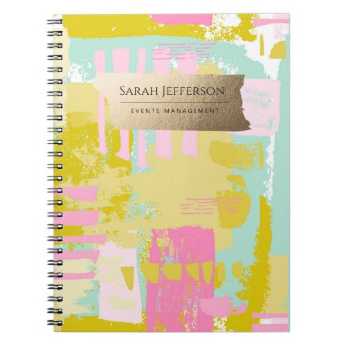 Neo Mint Faux Gold Abstract Modern Trendy Notebook