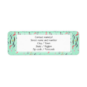 NEO MINT Floral Personalized Return Address Label