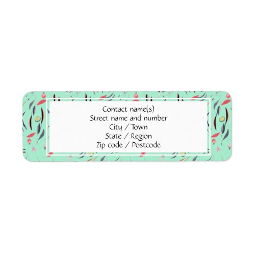 NEO MINT Floral Personalized Return Address Label