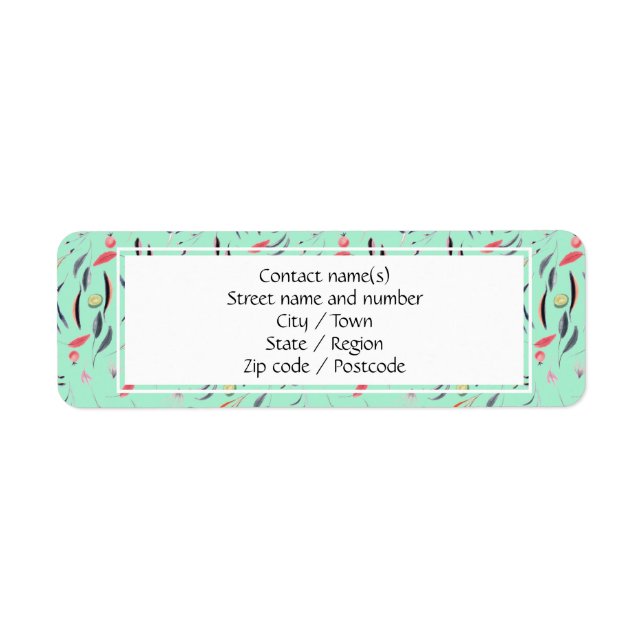 NEO MINT Floral Personalized Return Address Label (Front)