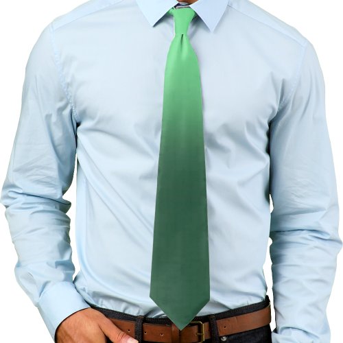Neo Mint Green and Dark Green Gradient Ombre Neck Tie