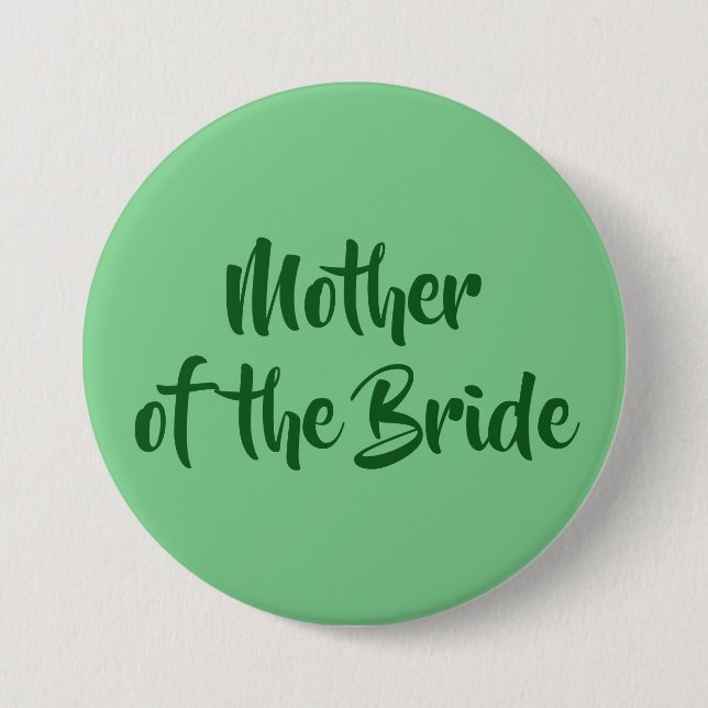 Neo Mint Green Mother of the Bride Wedding Button (Front)