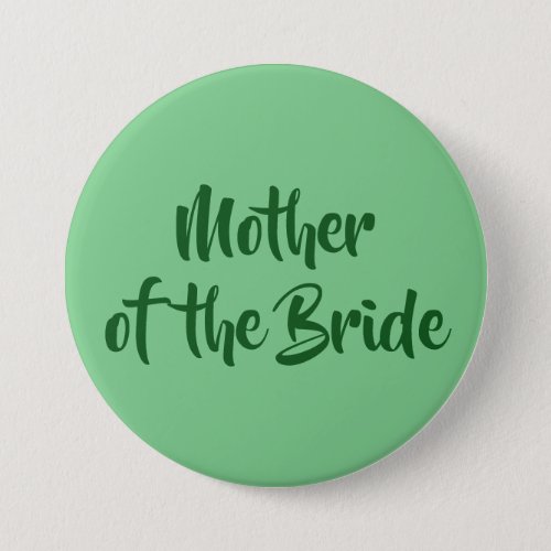 Neo Mint Green Mother of the Bride Wedding Button