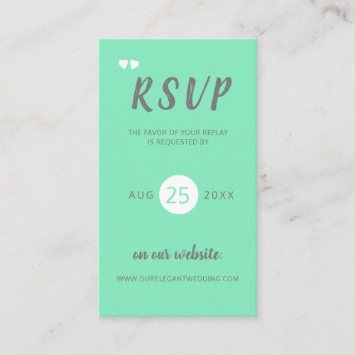 Neo mint grey modern wedding website rsvp insert