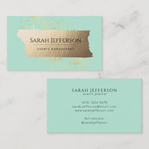 Neo Mint Modern Elegant Gold Foil Professional Business Card