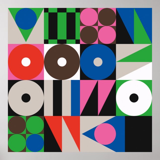 Neo Modernism artwork pattern made with abstract g Poster (Front)