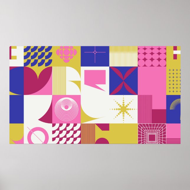 Neo Modernism artwork pattern made with abstract g Poster (Front)