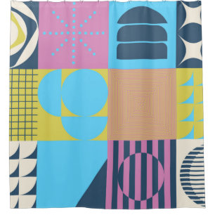 Neo Modernism artwork pattern made with abstract g Shower Curtain