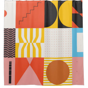 Neo Modernism artwork pattern made with abstract v Shower Curtain