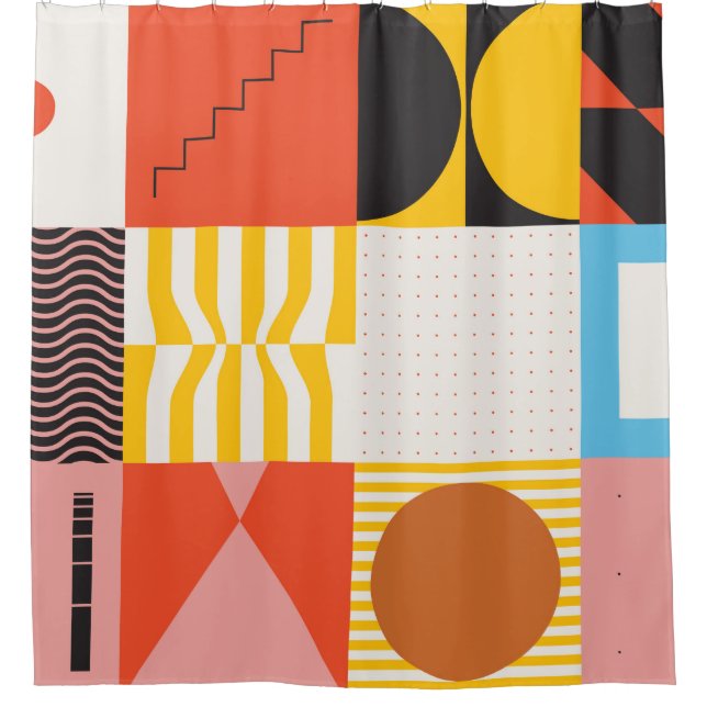 Neo Modernism artwork pattern made with abstract v Shower Curtain (Front)