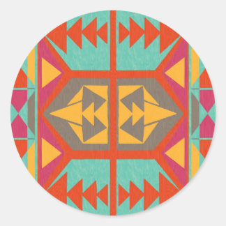 Neo Native Tribal Classic Round Sticker