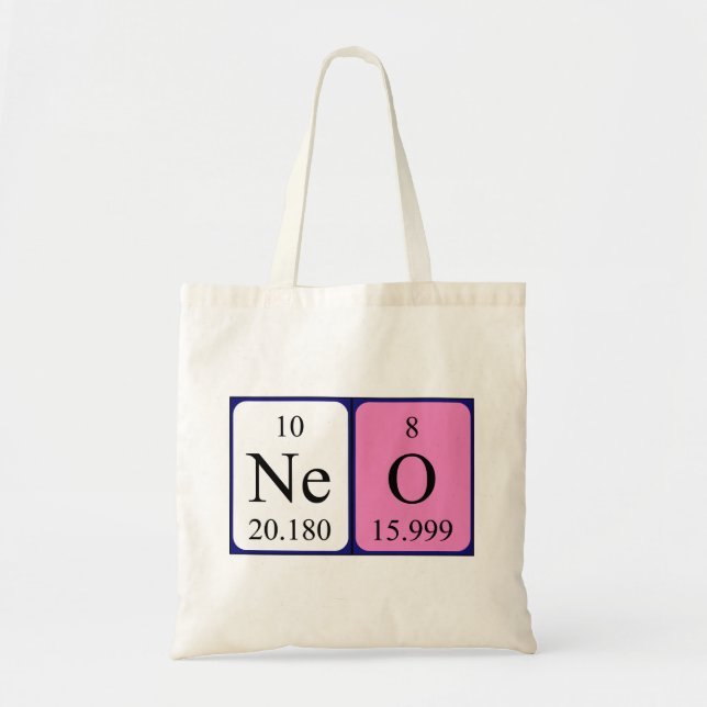 Neo periodic table name tote bag (Front)