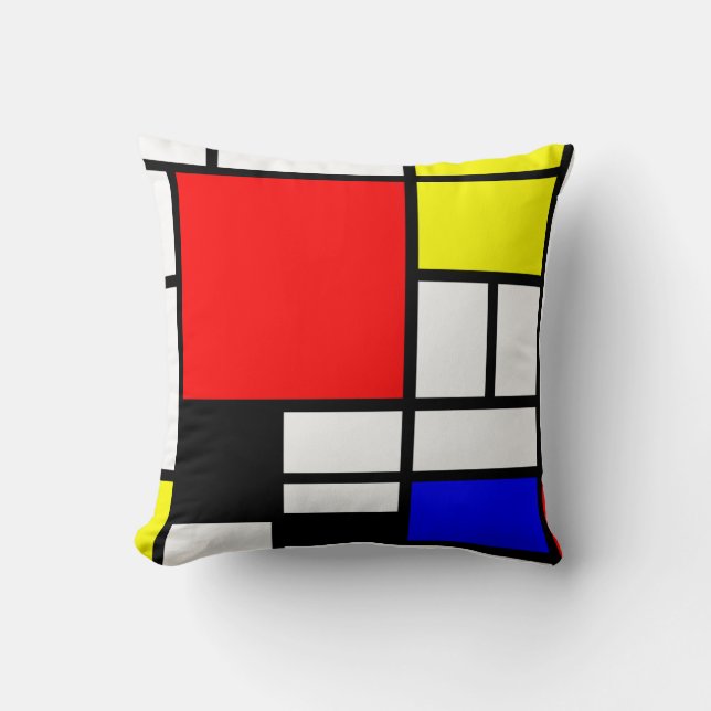 Neo-plasticism Mondrian style 3 modern Throw Pillow (Front)