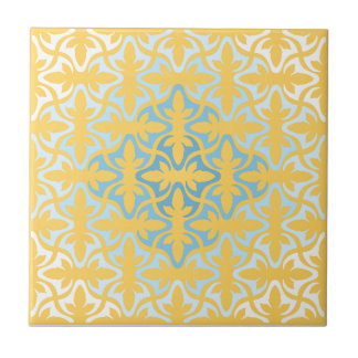 Neo Retro Gold Floral Ethnic Sanur Motifs Ceramic Tile
