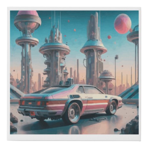 Neo Retro Utopia Faux Canvas Print