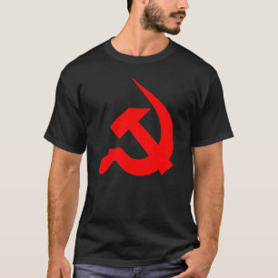 Neo-Thick Red Hammer & Sickle on Black T-Shirt