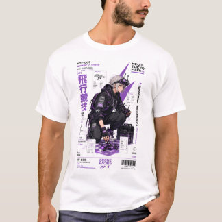 Neo Tokyo Files 009 –Cyberpunk FPV Anime Techwear T-Shirt