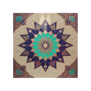 Neo-Traditional Moroccan Zellige Wood Wall Art