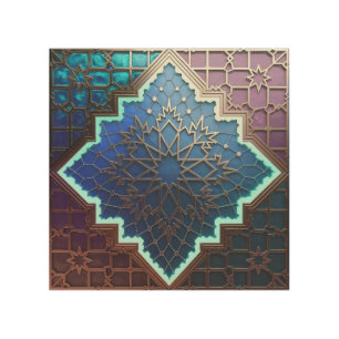Neo-Traditional Moroccan Zellige Wood Wall Art