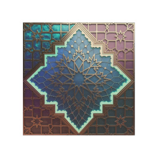 Neo-Traditional Moroccan Zellige Wood Wall Art
