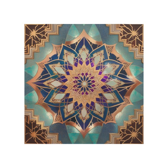 Neo-Traditional Moroccan Zellige Wood Wall Art (Front)