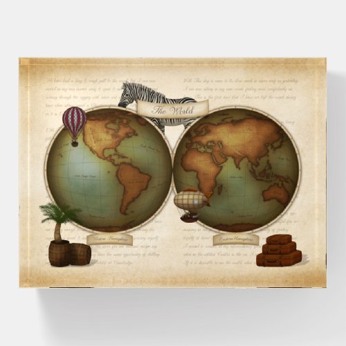 Neo_Victorian World Atlas Steampunk Air Travel Paperweight