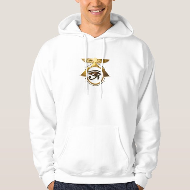 NeoAnkh 3D Eye of Horus & Winged Sun Disk Hoodie (Front)