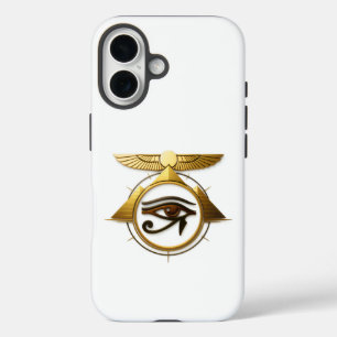 NeoAnkh 3D Golden Eye of Horus Winged Sun Disk iPhone 16 Case