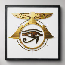 NeoAnkh 3D Golden Eye of Horus Winged Sun Disk