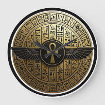 NeoAnkh Golden Ankh & Winged Sun Disk Hieroglyphic