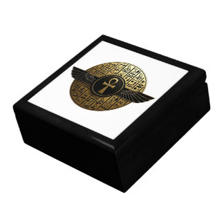 NeoAnkh Sacred Winged Ankh & Hieroglyphs Disk Gift Box