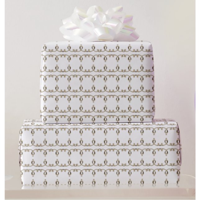 Neoclassical 3D Embossed Gold Gradient Wedding  Wrapping Paper (Creator Uploaded)