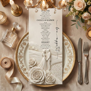 Neoclassical Cream Garden Romance Wedding Menu