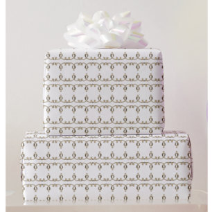 Neoclassical Gold Ornamental Lily Pattern Wedding Wrapping Paper